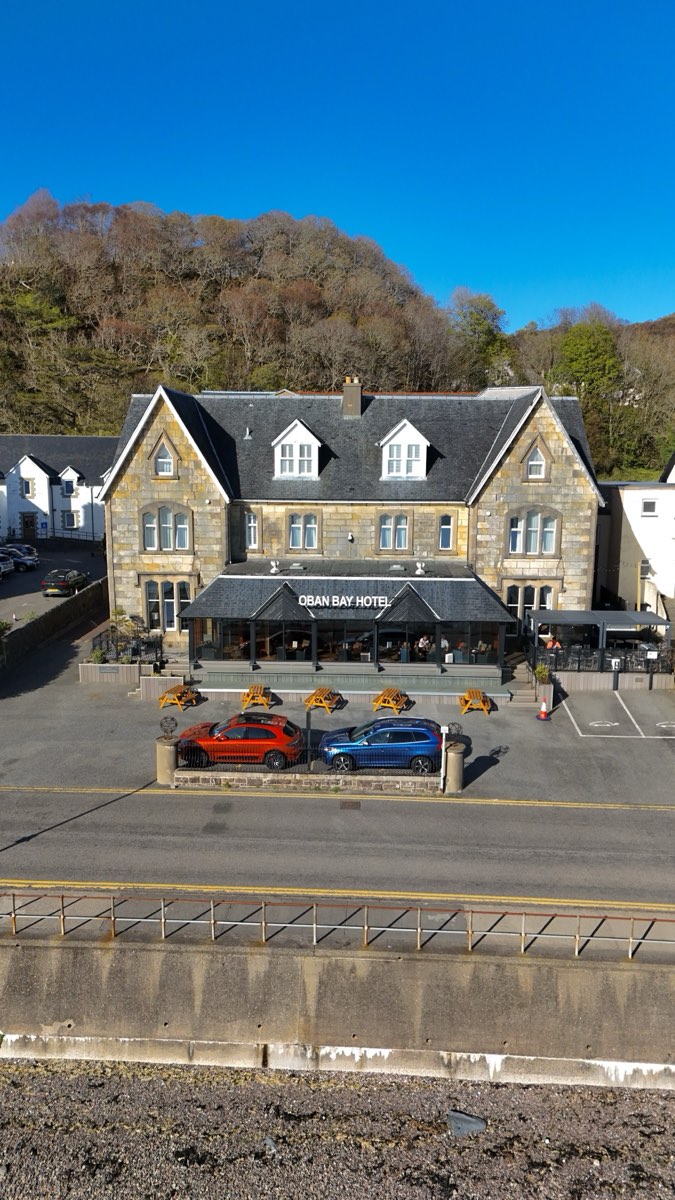 Oban Bay Hotel waterfront aerial photography