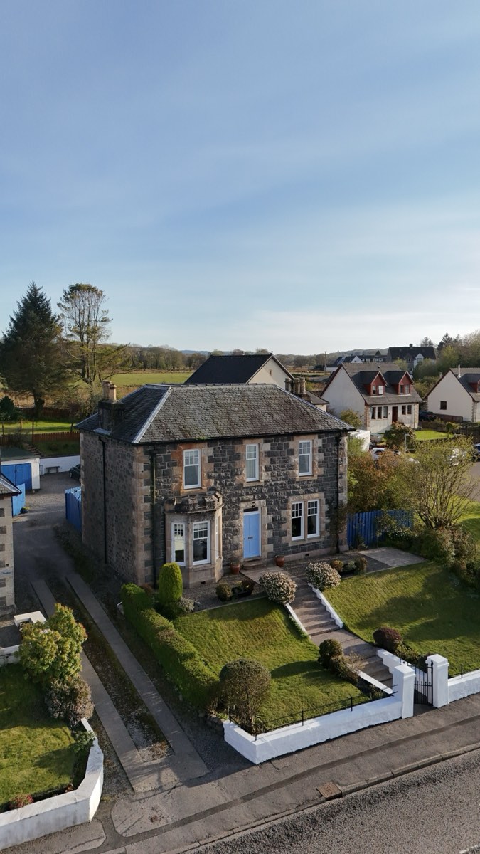 Victorian villa aerial drone photography in Oban